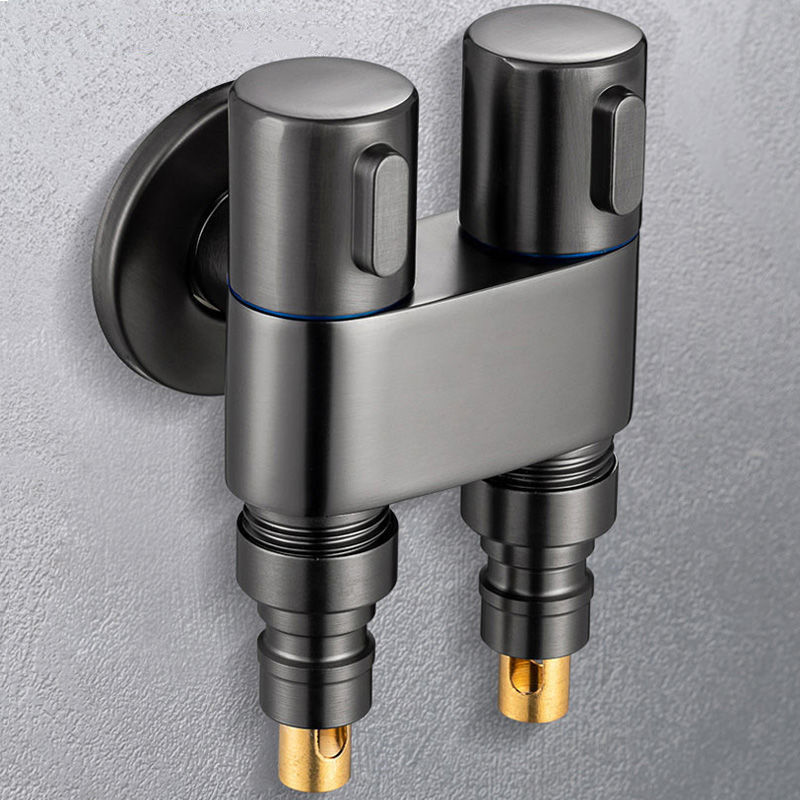 Toilet companion one in and two out angle valve all copper washing machine 4 points 6 points faucet water distribution valve double control water stop joint