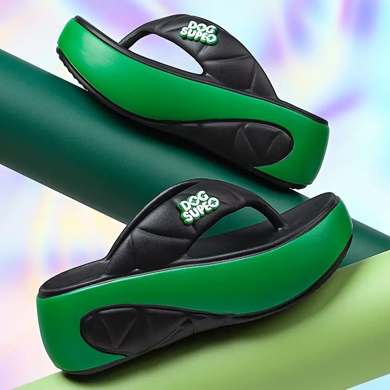 2025 new thick bottom flip-flops summer non-slip height-up fashion simple clip-on outerwear letter slippers women wholesale