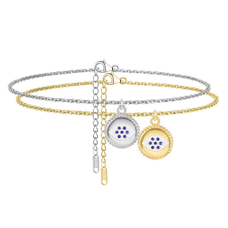 Cross-Border fashion diamond bracelet Devil's Eye anklet Gold non-fading new girls Turkish jewelry wholesale