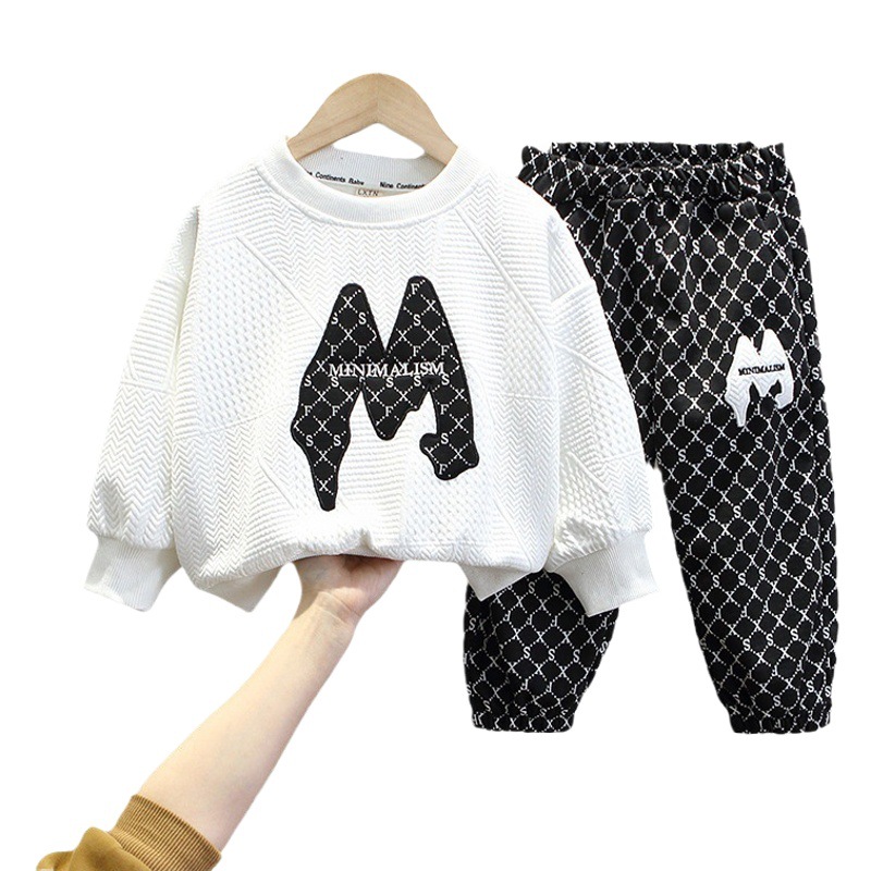 Boys' suit Spring and Autumn Clothes 2025 New Children's Handsome Fashion Clothes Trendy Baby's Autumn Online Popular Western Style Sweat