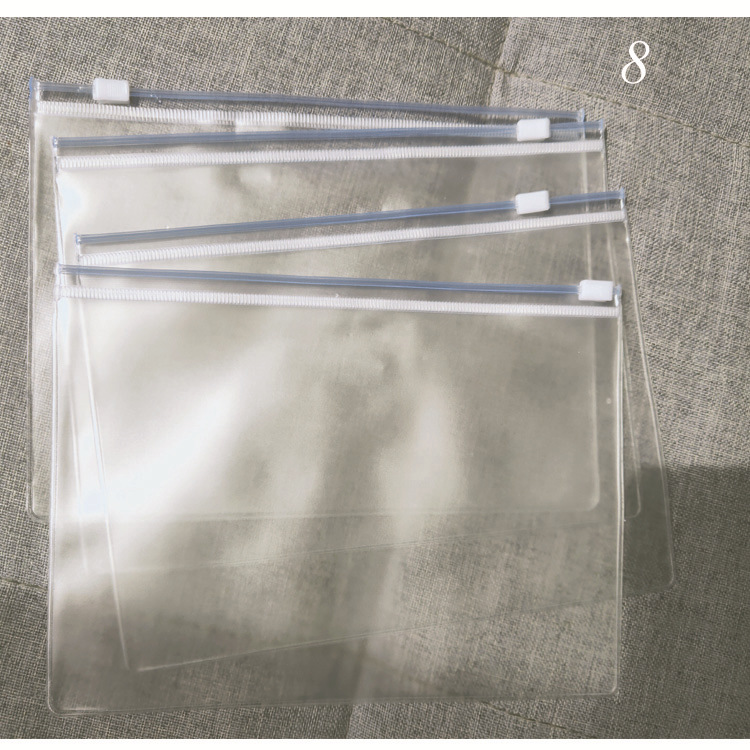 Factory spot PVC translucent film sand zipper bag cosmetic zipper packaging bag can be ordered