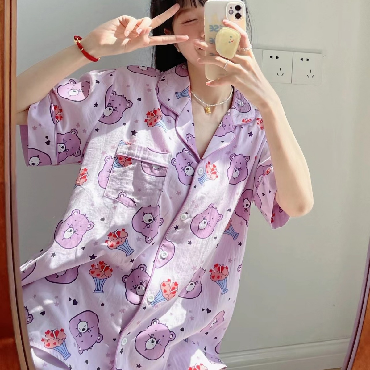 Wholesale in Thailand Pajamas Women's Summer Korean-style Summer Thin Shorts Short-sleeved Two-piece Set