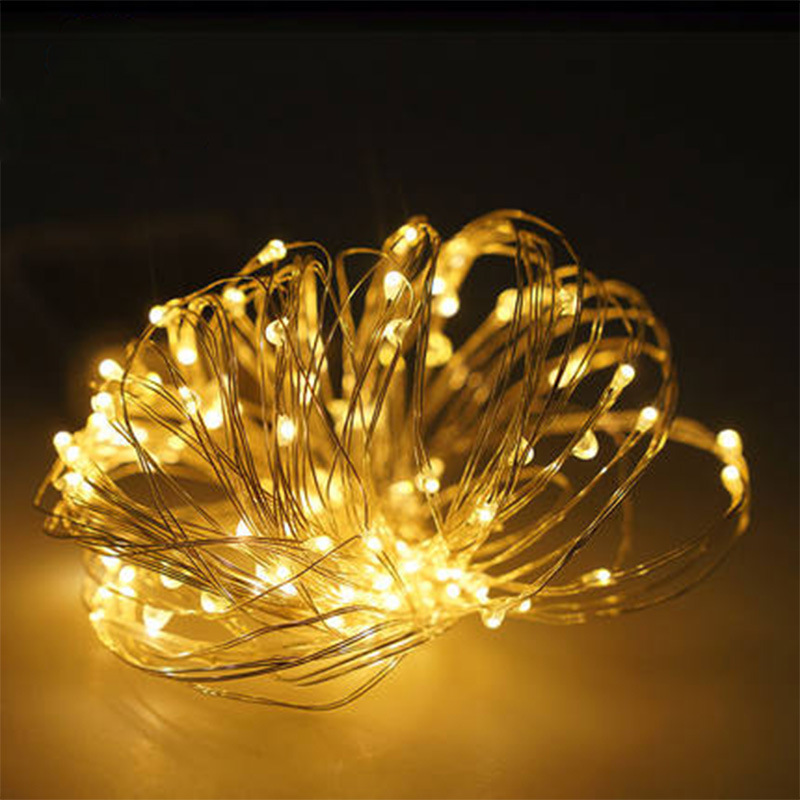 Picture of male and female plug electric copper wire lamp room decorative lamp flashing lamp valentine's day stall star net red copper wire lamp
