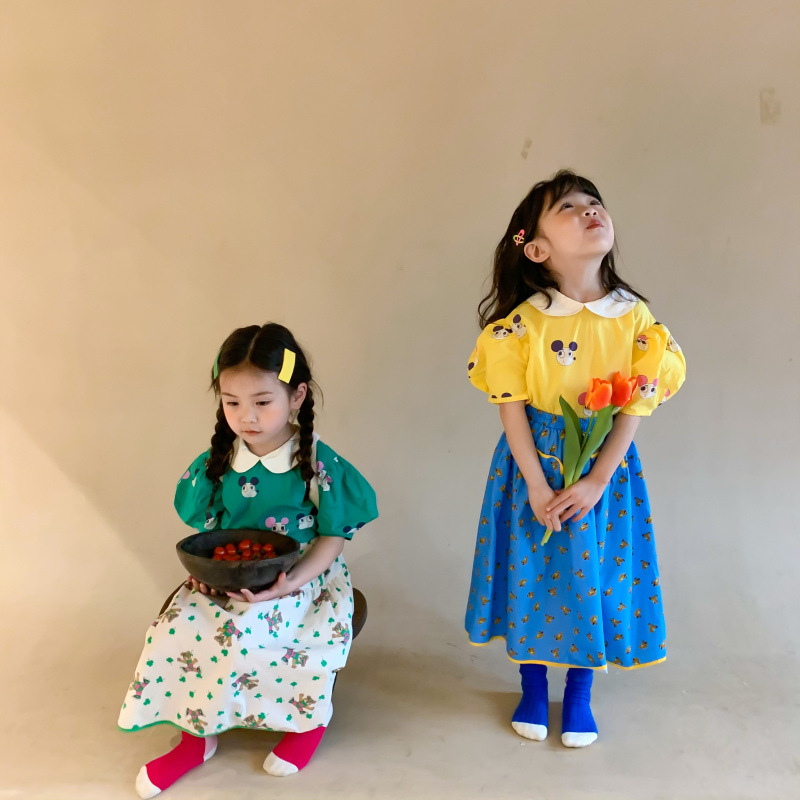 Picture of Children's Top 2025 End Little Mongolian Girl's Summer Cartoon Mouse Cute Top Baby's Korean Sweet Lar Top