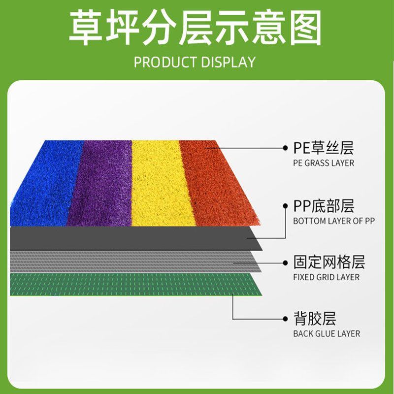 Picture of Rainbow Runway Kindergarten Lawn Rainbow Carpet Outdoor Artificial Lawn Playground Mat Rainbow Simulation Lawn