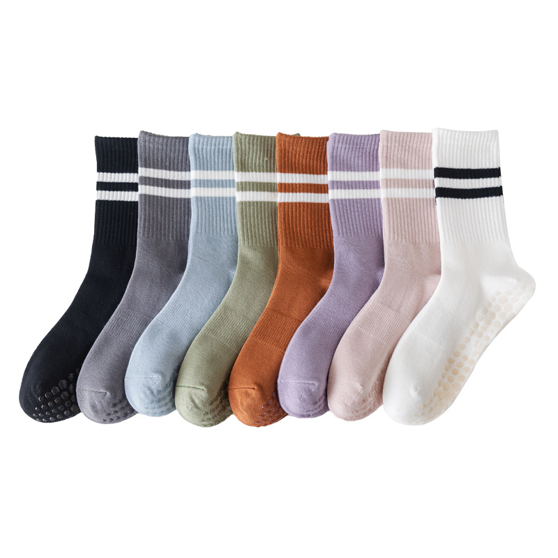 Picture of Pilates socks professional non-slip socks five-finger socks mid-calf yoga socks non-slip sports solid color floor socks yoga socks