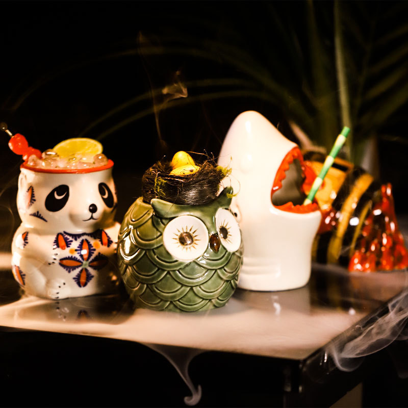 Hawaiian tiki Ceramic Cup Creative Personality Bar Animal Cocktail Cup tiki Cup Cute Bear Wine Glass