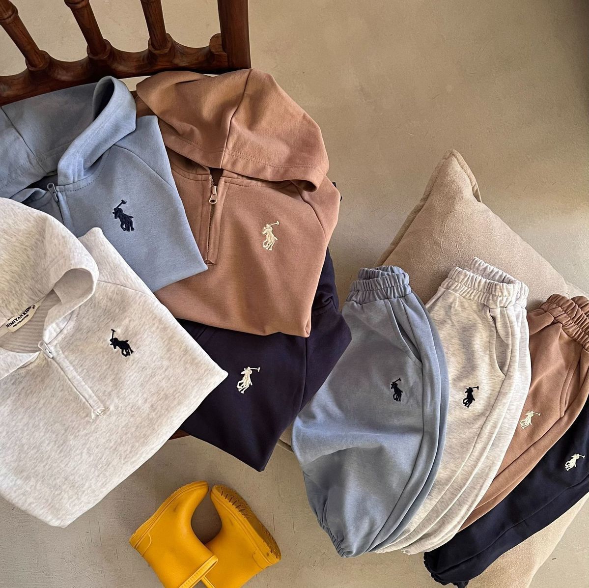 New Children's suit 2025 Spring and Autumn New Boys and Girls Korean Embroidered Hooded Sweatshirt Baby Sweatpants Two-Piece Set