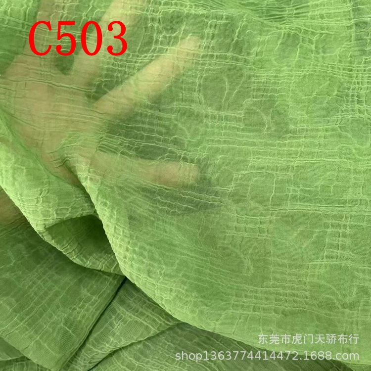 Single-layer spring and autumn woven wrinkled cloth woven wrinkled cloth rotten Flower jacquard fashion women's shoes and hats clothing fabric