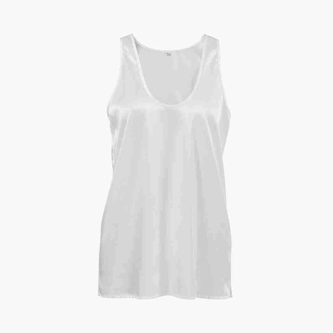 Picture of 2025 Summer New Pure Color Satin U-Neck Sleeveless T-Shirt European and American Versatile Street Style Vest Wholesale for Women