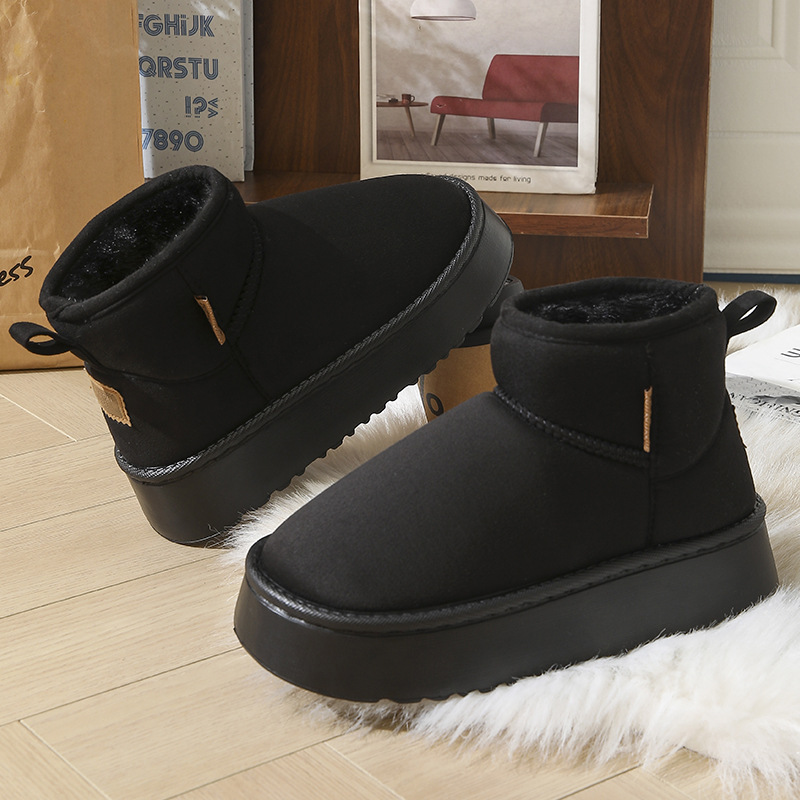 Picture of Amazon's popular short snow boots women's winter 2025 new thick-soled versatile fleece thickened warm cotton shoes