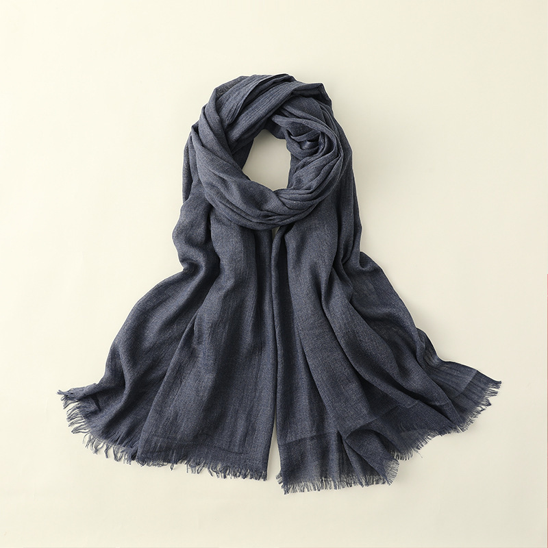 Picture of Solid Color Cotton and Linen Scarf Women's Artistic Sunscreen Scarf Scarf Beach Long Scarf Wholesale Japanese Scarf Advanced Sense