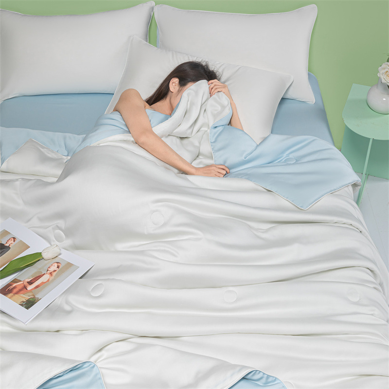 Picture of Class A Washing Ice Silk Embroidery Summer Quilt Four-Piece Set Air-Conditioned Quilt Sleeps Naked Summer Cool Quilt
