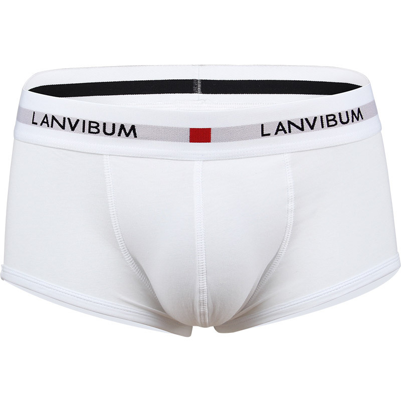 Picture of Spot Wholesale Lanvibum Men's Underwear Youth U-Convex Low-Waist Cotton Boxer Briefs Pure Color Large Size Men's Underpants