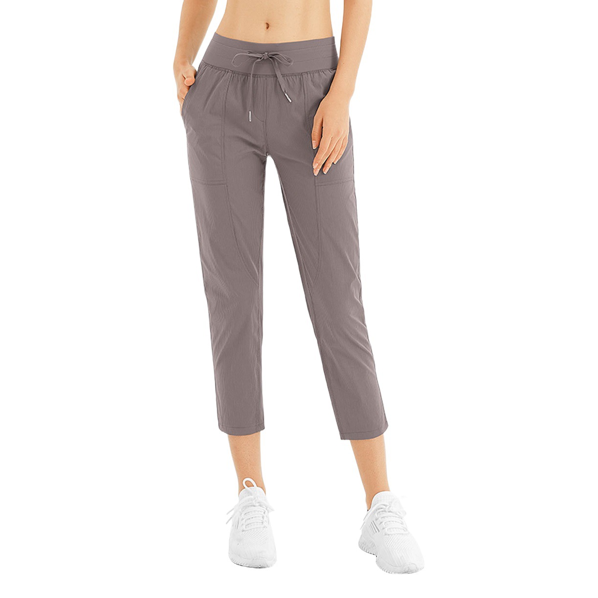 Slim Casual Sports Quick-Drying Pants for Women Breathable Cloud-Like Drawstring Dance Fitness Running Yoga Cropped Pants Elastic