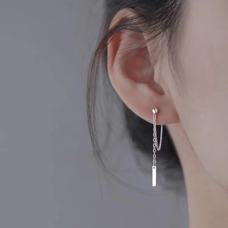 s925 Sterling Silver Chain Earrings Women's Niche Elegant Tassel Earrings New Style Unique Light Luxury Earrings High-end Earrings