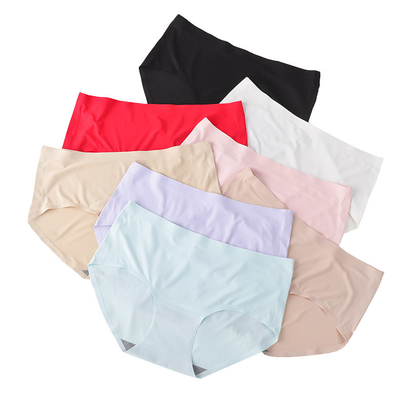 Picture of Light board 810 Ice Silk seamless underwear one-piece cotton bottom breathable mid-waist sexy women's briefs manufacturer
