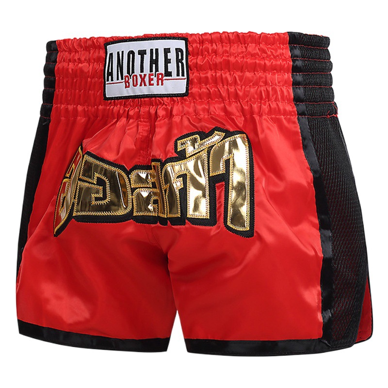 ANOTHERBOXER Black Net Style Muay Thai Pants Fighting Martial Arts Sanda Boxer Shorts Men's and Women's Children's Style
