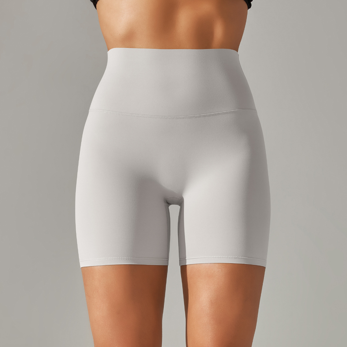 Picture of Spring and Summer New Solid Color Yoga Shorts Double-Sided Brushed Tight-Fitting High-Waist Elastic Sports Fitness Three-Point Yoga Pants for Women