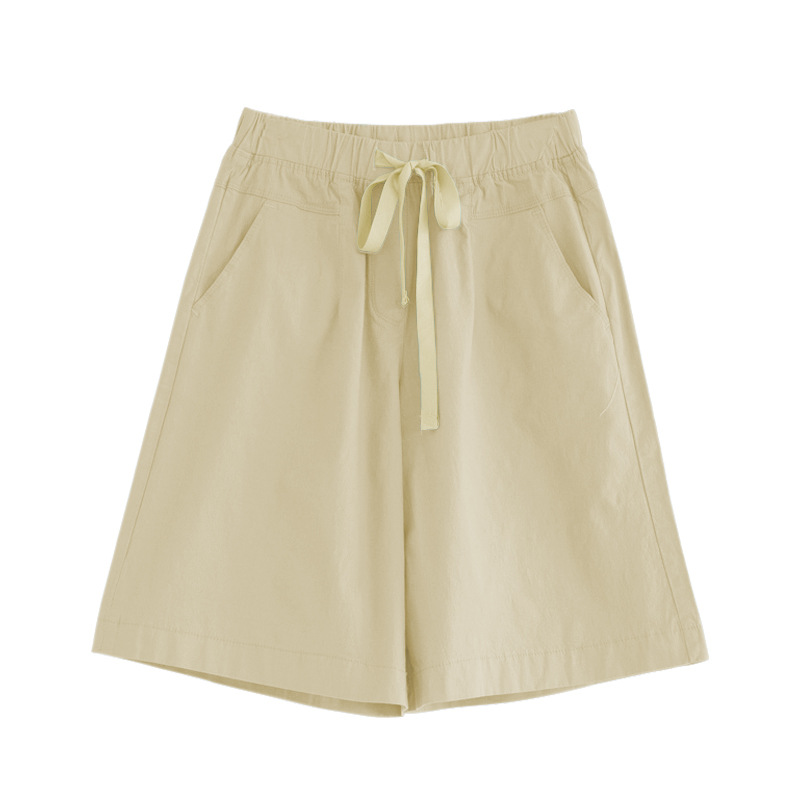 Picture of Five-point Pants Women's Loose Shorts Summer Thin High Waist 100.00kg Years New Casual Pants Women's Straight Black Five-point Pants