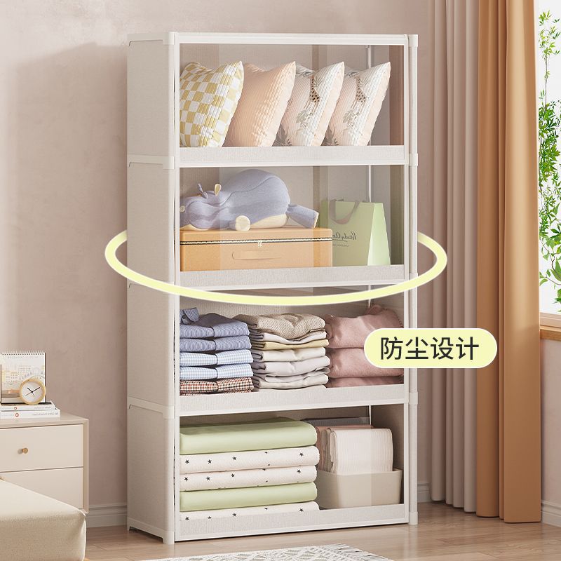 Picture of Wardrobe simple dustproof home rental house storage cabinet multi-storey bedroom assembly rental storage wardrobe Wenwo