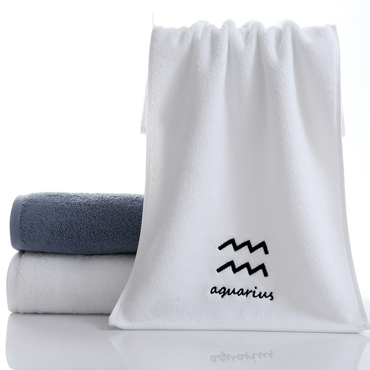 Picture of Pure Cotton Towel Creative Constellation Towel Couple Gift Thickeneded Sports Face Towel Pure Cotton Towel Embroidered Logo Soft