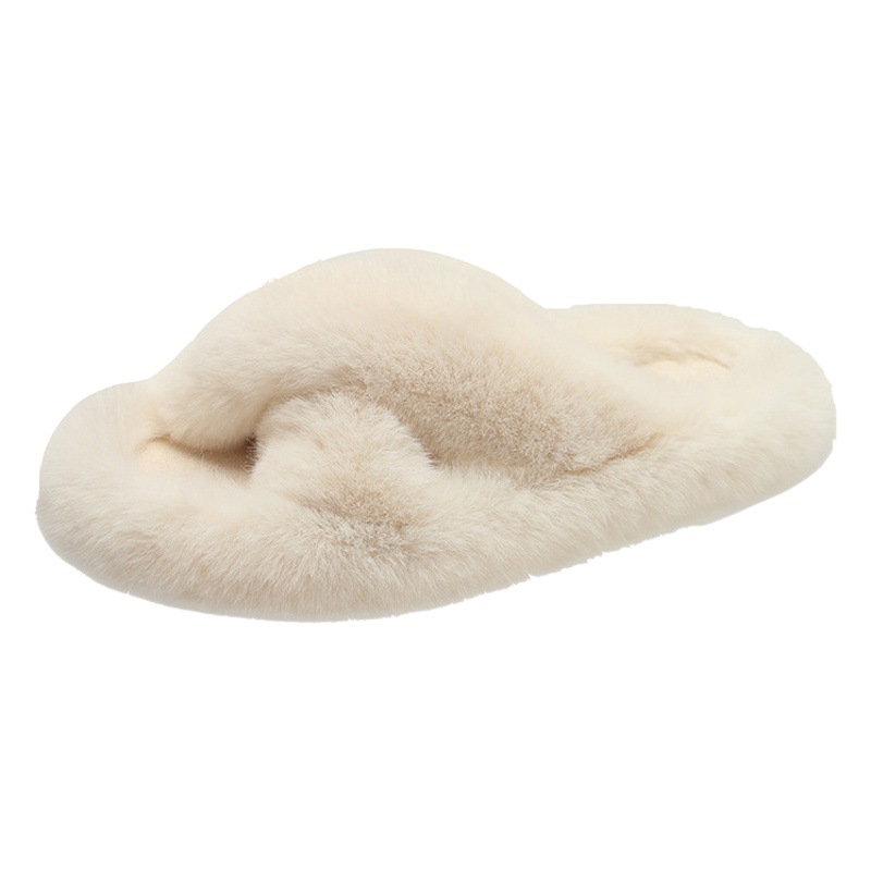 High-end thick-soles fluffy slippers women's spring and summer outdoor wear fashionable Internet-famous fluffy slippers increased cotton slippers autumn and winter