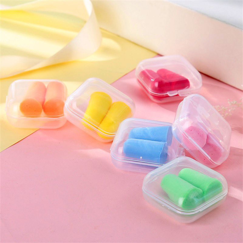 Picture of Printable logo multi-color optional square boxed sound insulation earplugs noise reduction sleeping noise prevention sponge earplugs A30M