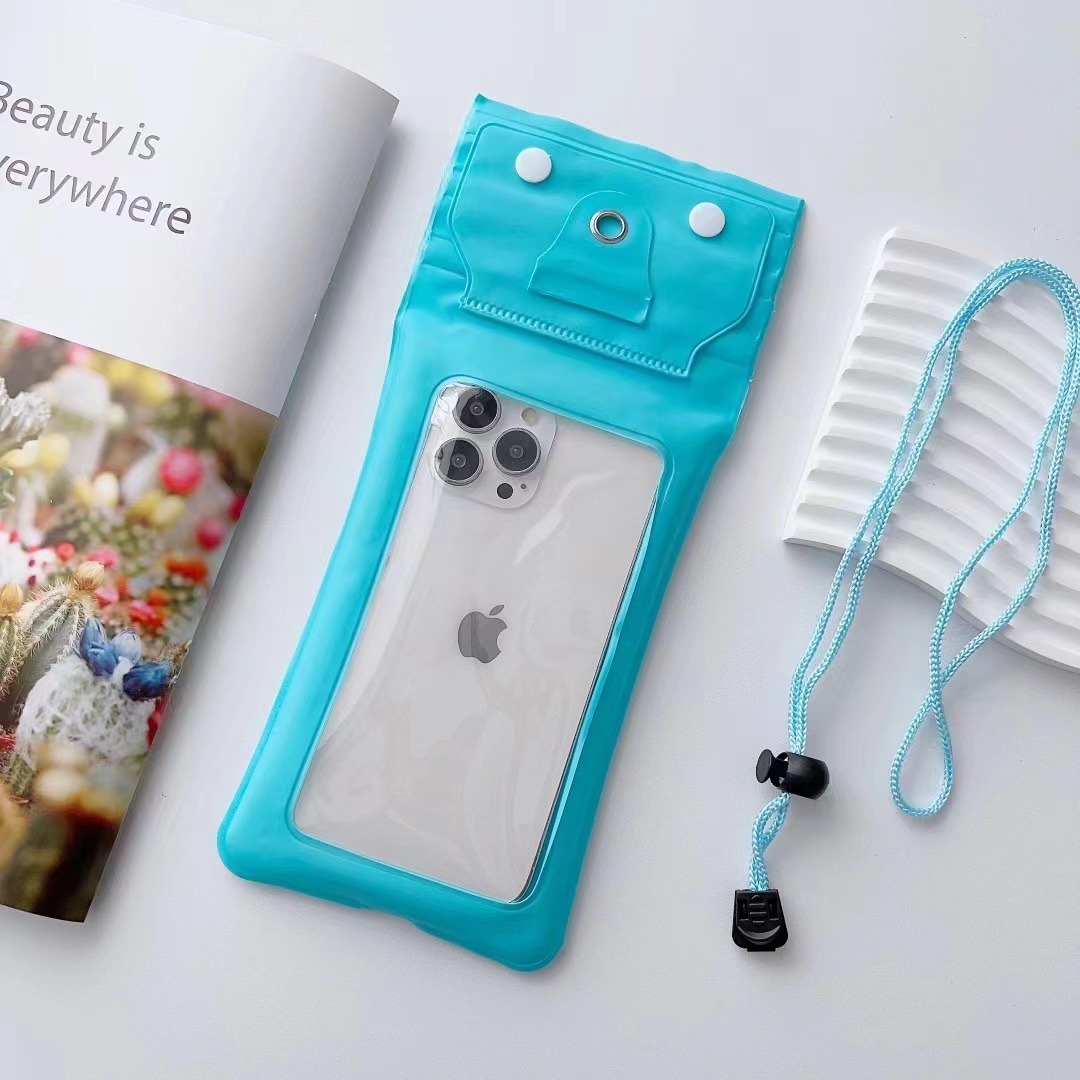 Picture of Three-fold mobile phone waterproof bag airbag bag Velcro touch screen swimming hot spring sealing strip waterproof neck wholesale