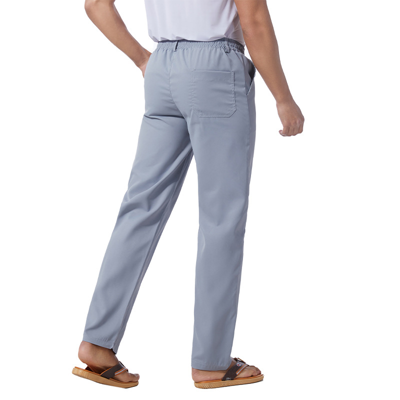 Picture of 2022 summer casual pants men's loose straight overalls long pants men's thin work Business stretch pants men