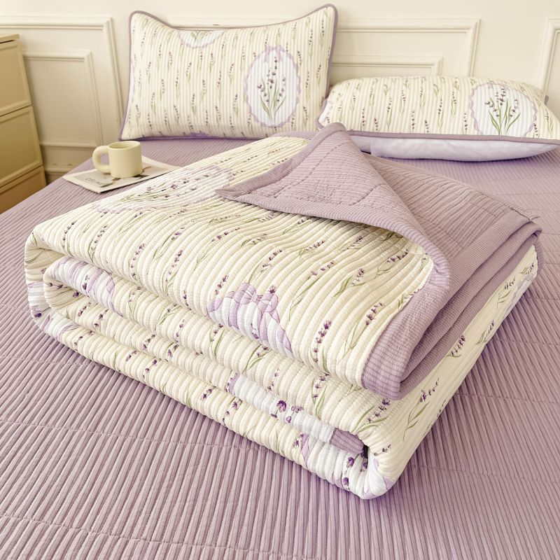 Picture of Mother and Baby Grade a Pure Cotton Bed Cover Three-Piece Set for Naked Sleeping Washed Cotton Cartoon Small Fresh Student Cotton Bed Bed Sheets Bed Cover