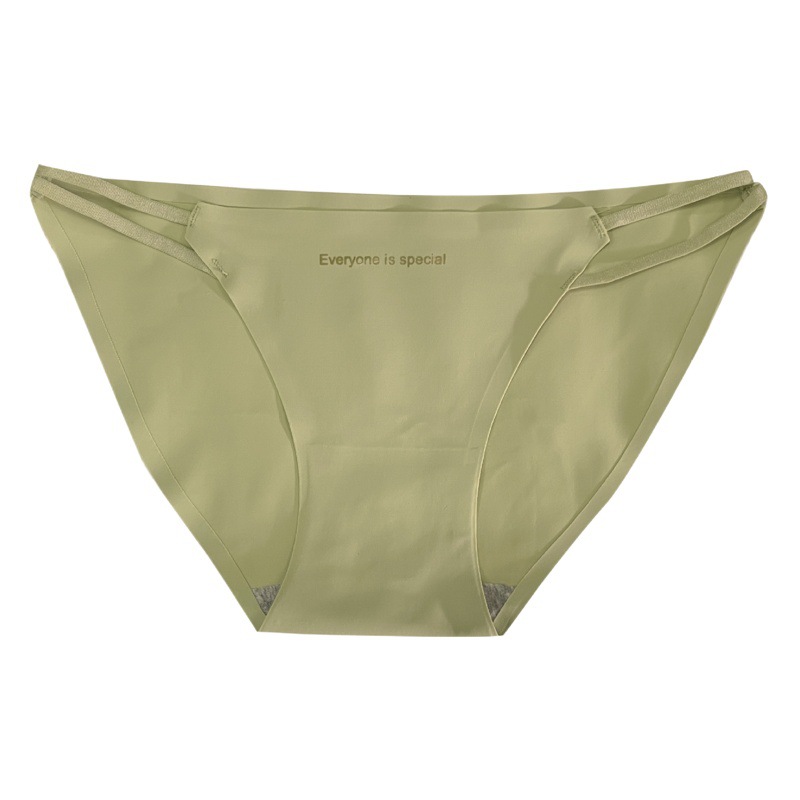 One-Piece Ice Silk Seamless Underwear, Feminine Thin Straps, Low-Waisted, Stretchy, Skin-Friendly, Pure Cotton Crotch Breathable Briefs