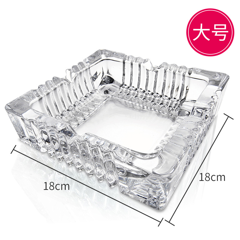 Picture of Deli Crystal Glass Ashtray Living Room Office Personalized Transparent Home Hotel Atmospheric small size Anti-Fly Ash