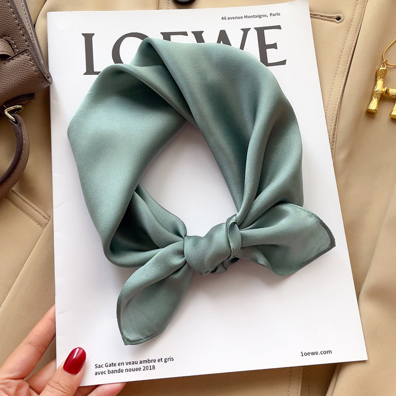 Picture of [Solid color] silk Mulberry silk small square scarf women's versatile spring and autumn scarf with suit wholesale