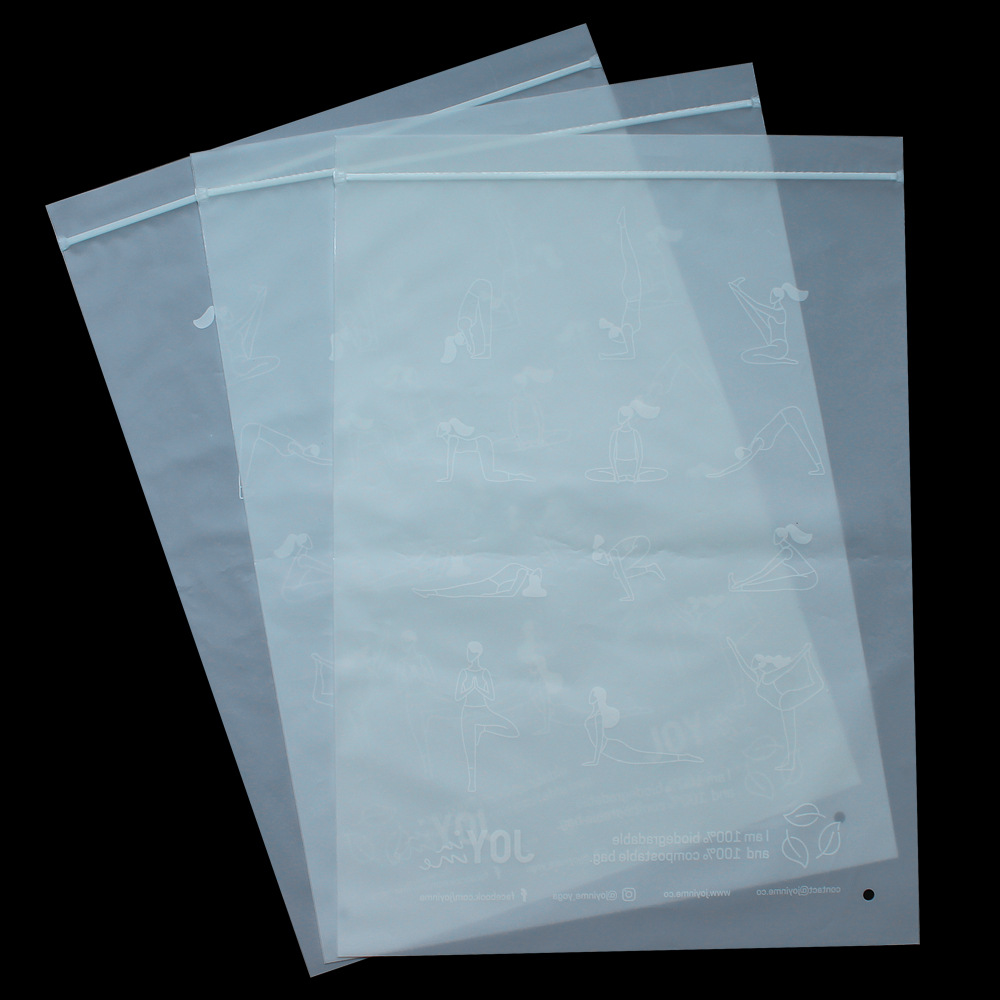 Picture of Clothing Frosted Zipper Bag Socks Packaging Bag Clothes Packaging Bag Frosted Self-sealing Bag Fully Biodegradable Bone Bag