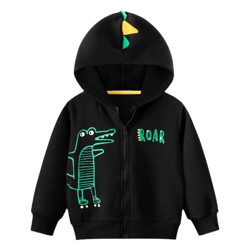 27Kids children's jacket autumn and winter children's sweater zipper plus velvet sweater cross-border live supply baby boys' clothes