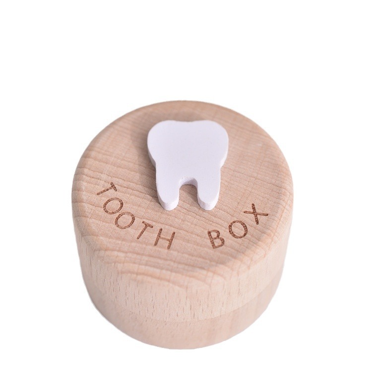 Picture of Wooden Kidsren's Deciduous Tooth Box Creative Kidsren's Wooden Tooth Storage Box Boy and Girl Tooth Box Collection Box