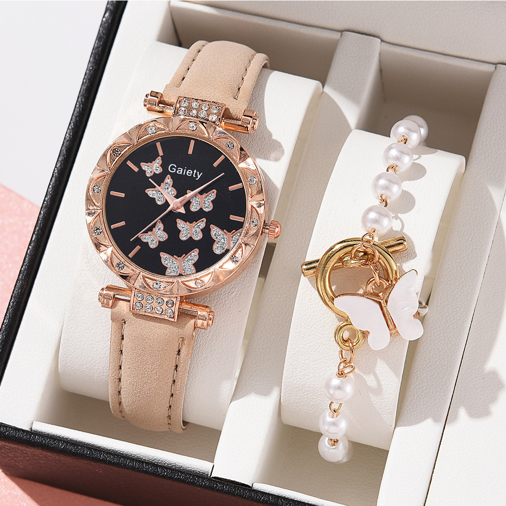 Picture of New TikTok Popular Women's Watch Fashion Personality Simple Watch Butterfly Digital Belt Watch Set