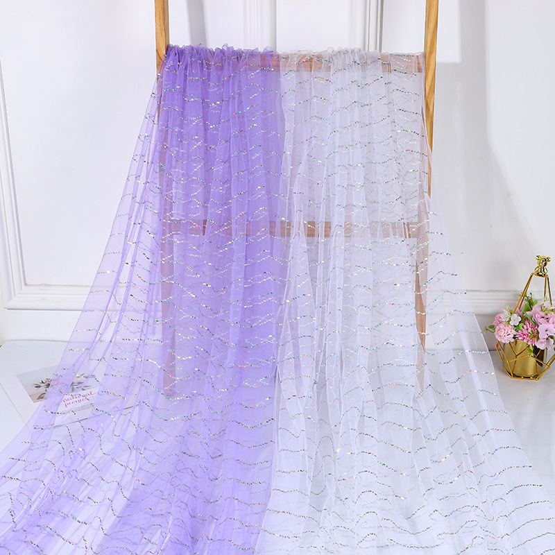Breathable and Lightweight Wavy Sequin Mesh Women's Dress Performance Costume Toy Clothing Accessory Handmade DIY Yarn