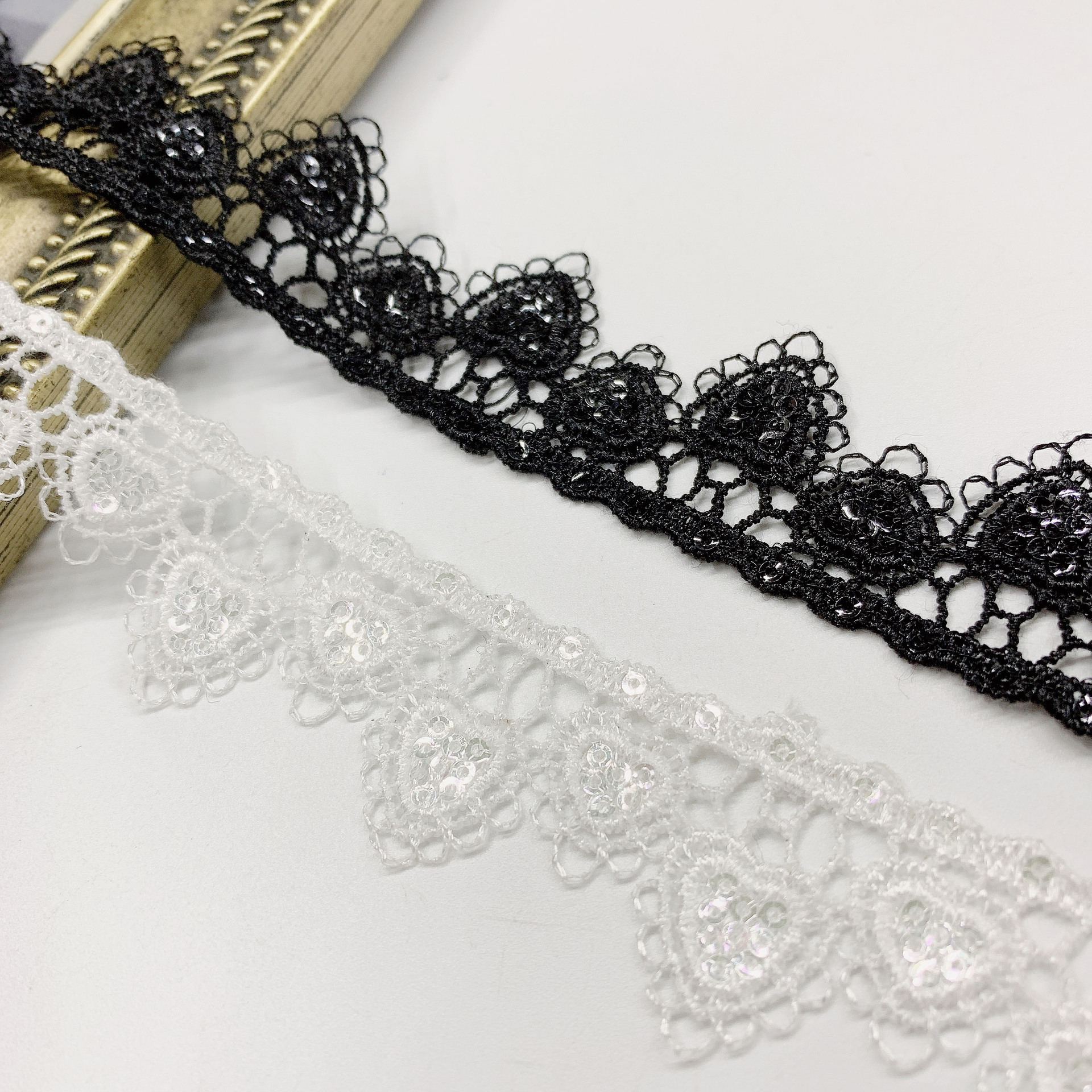 Love polyester barcode home soft decoration jewelry in stock wholesale embroidered lace clothing accessories water soluble beads lace