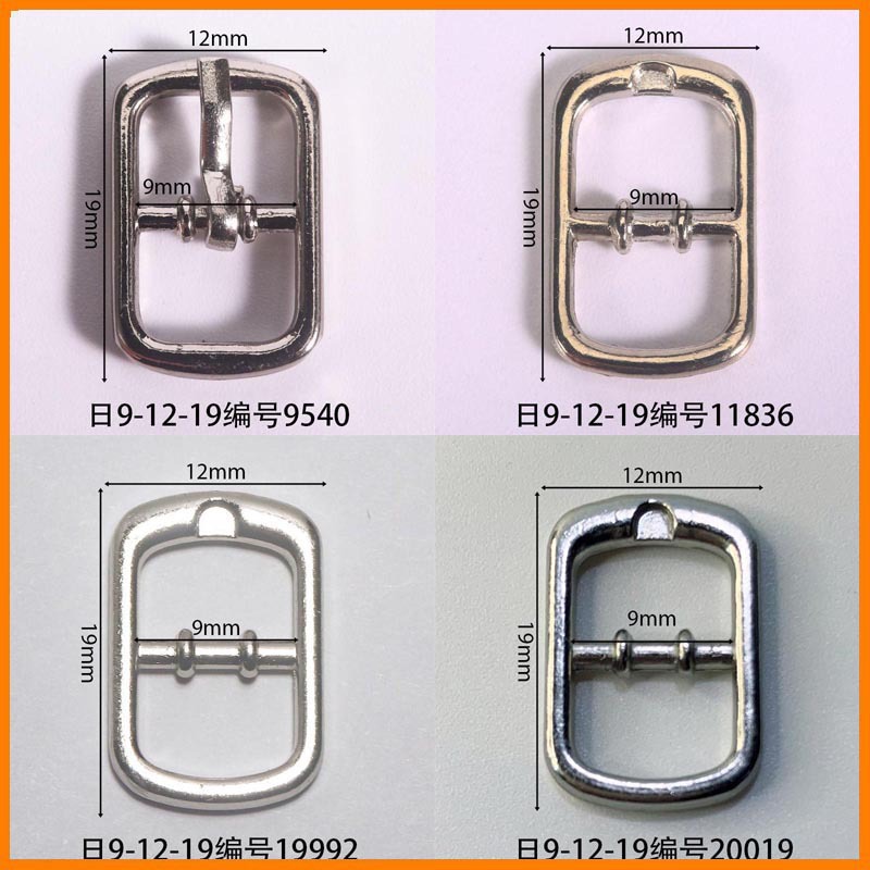 Inner diameter 9mm Japanese buckle square oval rolled fog silver brushed sandals buttons wholesale leather shoes buckle decoration children