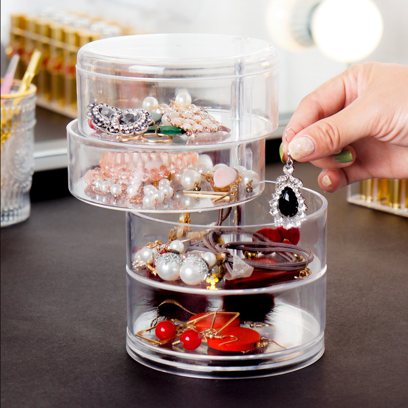 Creative rotating multifunctional jewelry box jewelry storage box earrings stud watch necklace children's storage rack wholesale