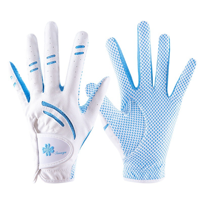 Source manufacturers women's golf gloves PU leather silicone breathable non-slip gloves golf supplies