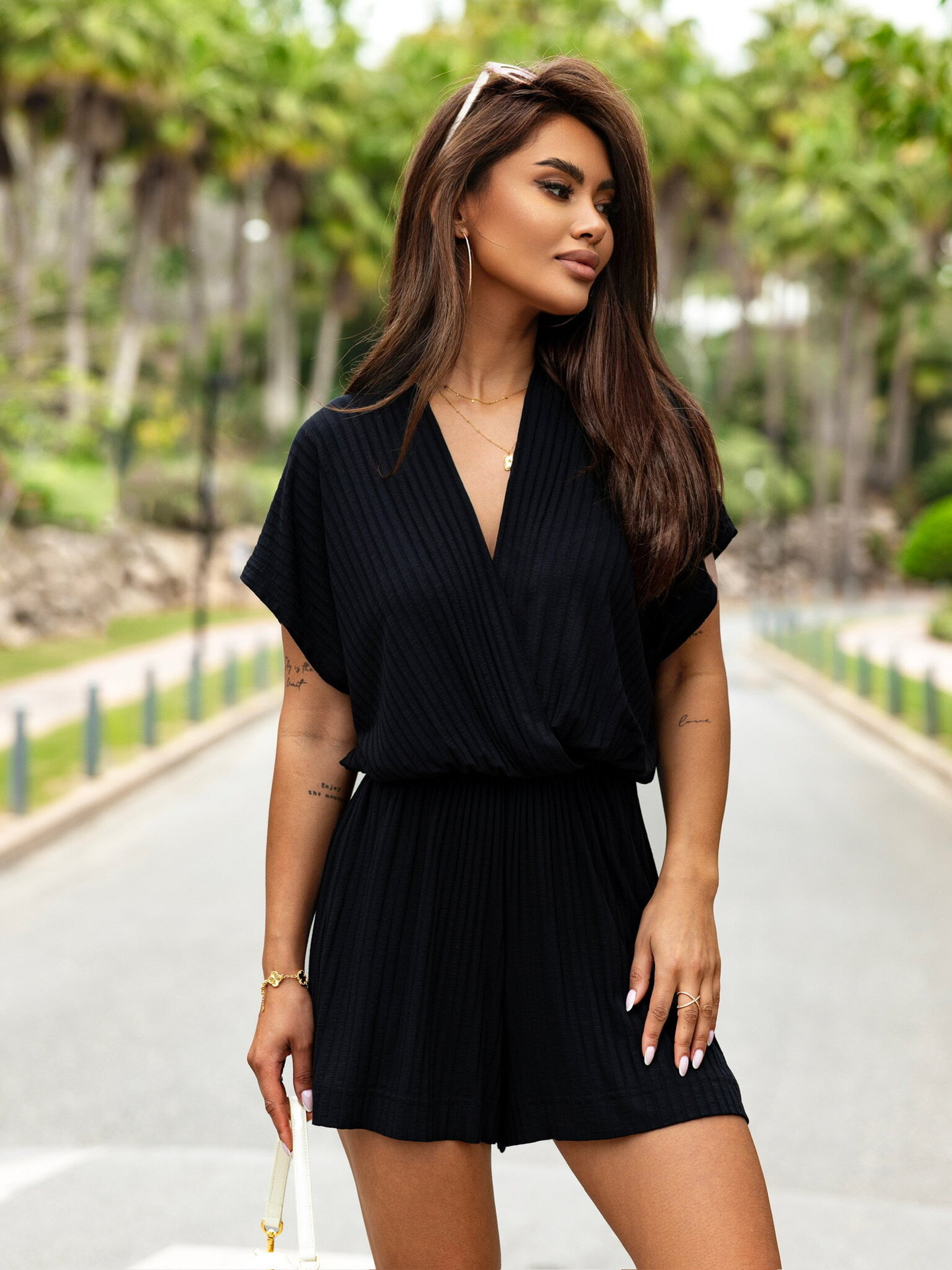 Picture of European and American Cross-border Explosions Summer AliExpress Amazon New Solid Color Simple Loose Waisted Short-sleeved Jumpsuit