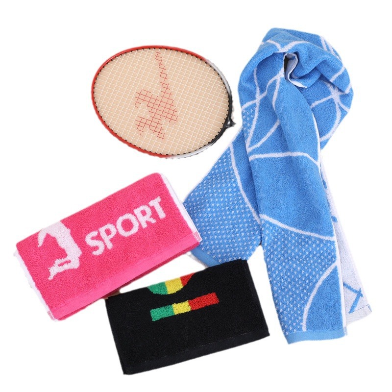 Picture of Cotton sports towel printed custom logo double-sided cotton 25*110cm sports towel hook outdoor sweat
