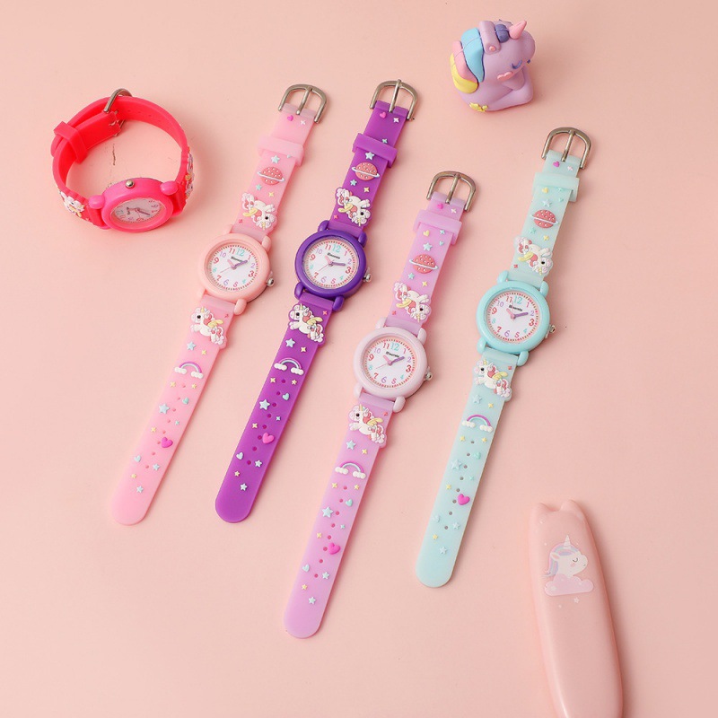 Picture of 2024 New Cartoon Children Unicorn Watch Cute Girl Electronic Watch Student Quartz Watch Prizes Gift