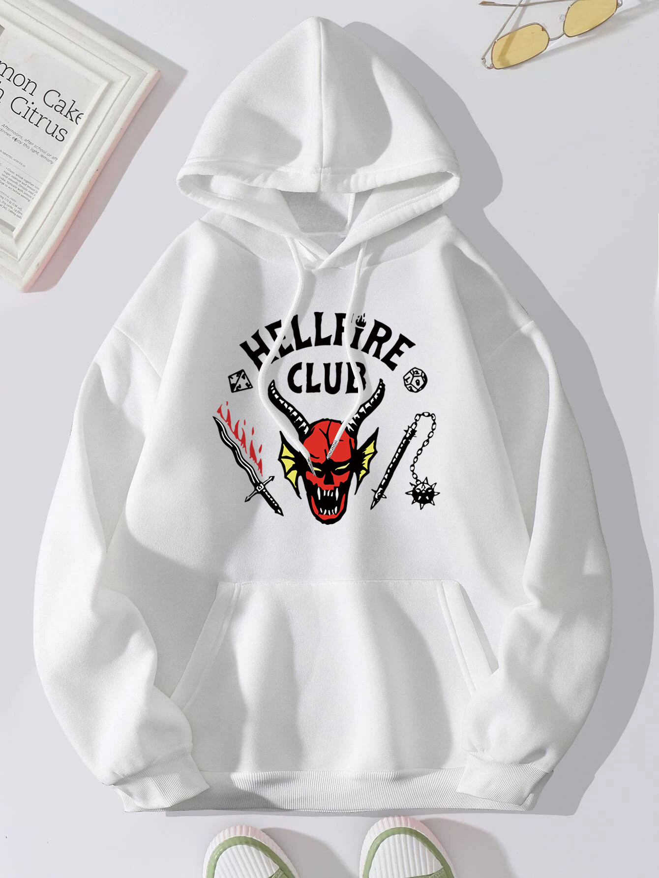 Foreign Trade Women's Letter Printed Kangaroo Pocket Printed Hooded Sweatshirt Hoodie