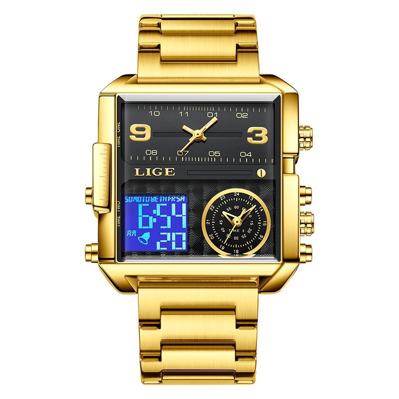 Picture of Dual Display Square Quartz Watch Men's Watch Fashion Business Personality Casual Large Dial Domestic Wristwatch Cross-border Wholesale