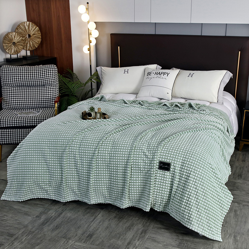 Picture of Milk fleece blanket office nap coral fleece blanket flannel children's small blanket summer air conditioning blanket wholesale
