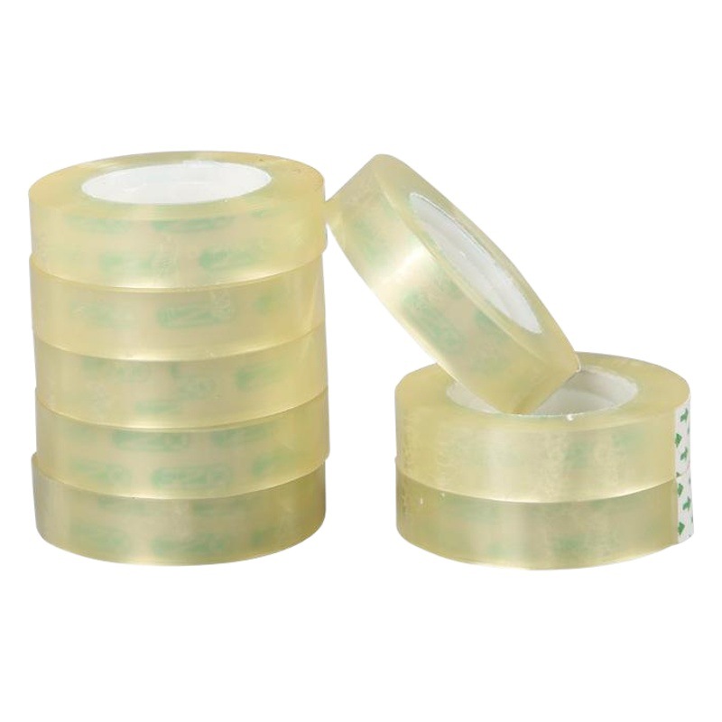 Transparent Stationery Tape with Logo Printing, Small Tape for Office Supplies, Printed Tape, Transparent Small Size, Easy to Tear, Whole Box